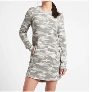 Athleta Balance Camo Gray Sweatshirt Mini Dress US Women's 1X Plus